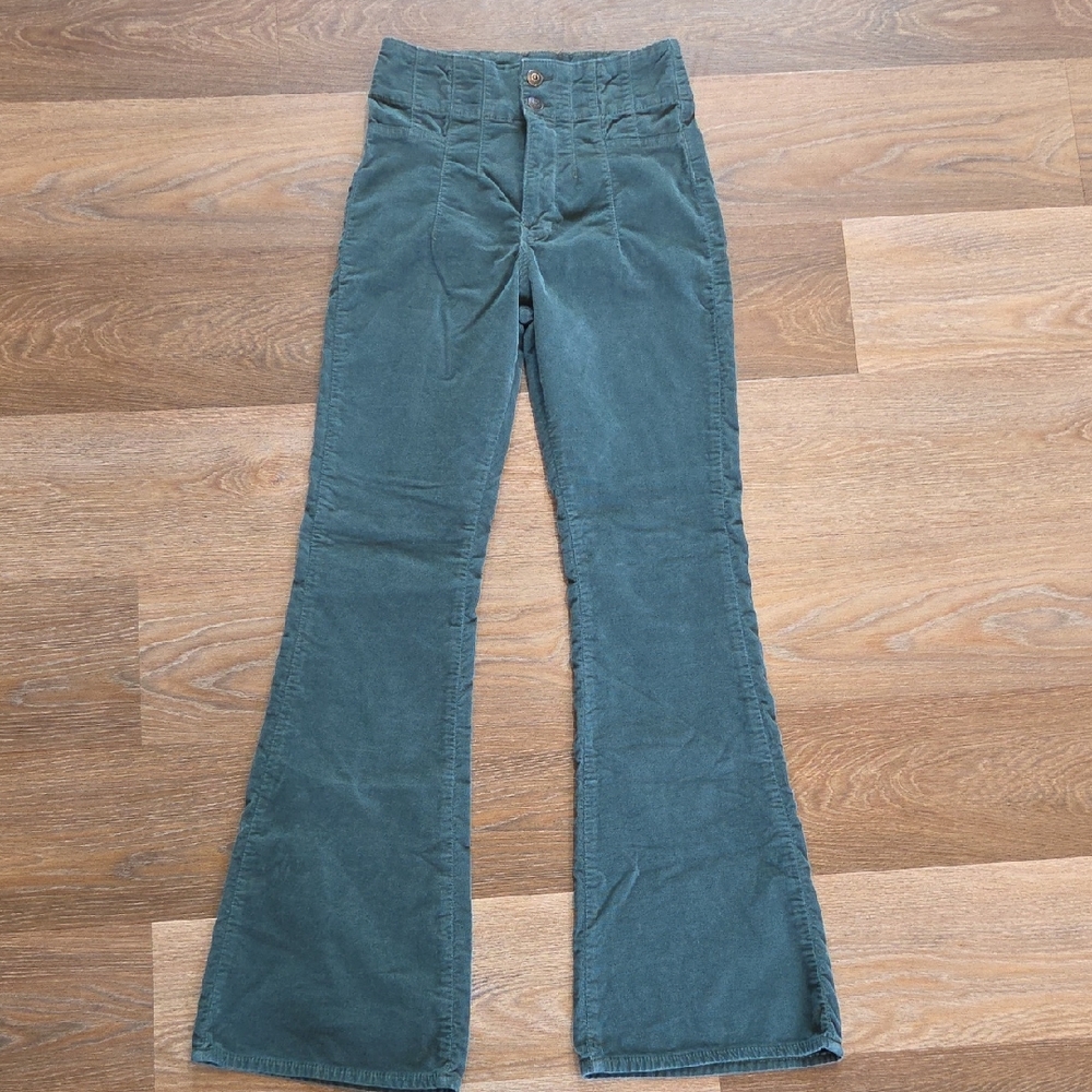 We The Free Green Corduroy Boot Cut Pants